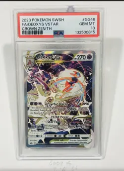 2023 POKEMON SWORD & SHIELD CROWN ZENITH #GG46 FULL ART/DEOXYS VSTAR PSA 10 - Image 1