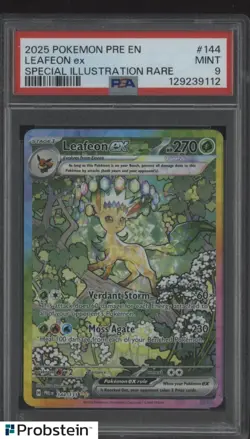 2025 Pokemon PRE EN Special Illustration Rare #144 Leafeon ex PSA 9 MINT - Image 1