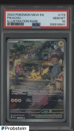 2023 Pokemon MEW EN Illustration Rare #173 Pikachu PSA 10 GEM MINT - Image 1
