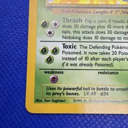 Pokemon Vintage Holo Nidoking Base Set 11/102 WotC 1999 - Image 5