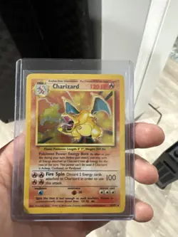 1999 POKEMON BASE SET #4/102 CHARIZARD HOLO RARE ENGLISH TCG CARD - Image 1