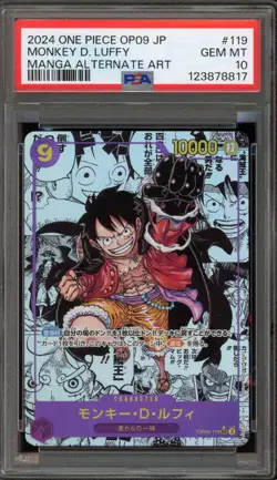 One Piece CCG Monkey.D.Luffy Japanese Manga Alternate Art OP09-119 PSA 10 - Image 1