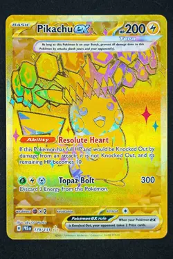 2025 Pokemon Pikachu ex 179/131 Sv: Prismatic Evolutions Gold TCG Hyper Rare - Image 1