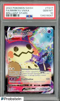 2022 Pokemon SWSH Brilliant Stars #TG17 FA Mimikyu VMax PSA 10 GEM MINT - Image 1