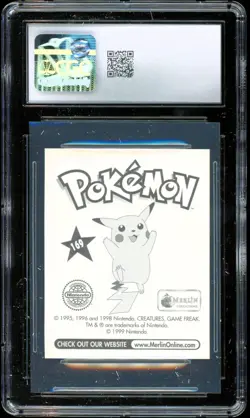 1998 Pokemon Merlin Topps Sticker #164 ~ Dragonite ~ CGC 8 NM/MINT - Image 2