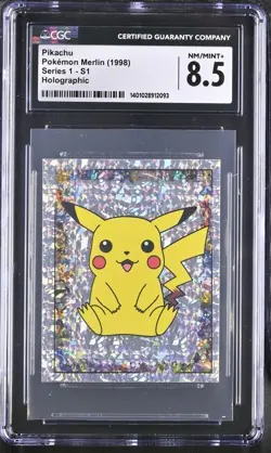 Pokemon Pikachu #S6 Merlin Sticker Series 1 Topps Holo - CGC 8.5 NM/MINT+ - Image 1