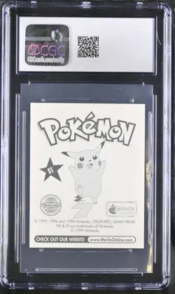 Pokemon Pikachu #S6 Merlin Sticker Series 1 Topps Holo - CGC 8.5 NM/MINT+ - Image 2