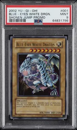 2002 YU-GI-OH! SHONEN JUMP PROMO #001 BLUE-EYES WHITE DRAGON PSA 9 - Image 1