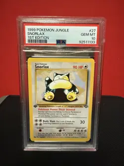 Snorlax 27/64 1st Edition Non-Holo Jungle Card PSA 10 - Image 1