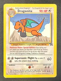 Dragonite #5 1999 Movie Promo Black Star Promo Pokemon Card TCG WOTC Vintage Mp - Image 1