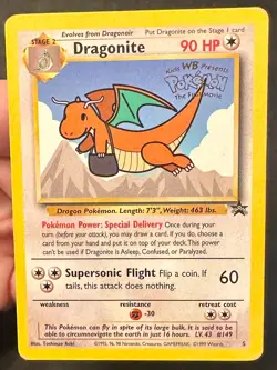 Dragonite #5 1999 Movie Promo Black Star Promo Pokemon Card TCG WOTC Vintage Mp - Image 3