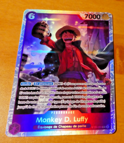 ONE PIECE CARD GAME HOLO CARTE FRANCAISE MONKEY D. LUFFY ST26-005 SR FR NM - Image 1