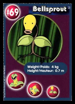 Pokemon Bellsprout #69 Burger King Card - Image 1