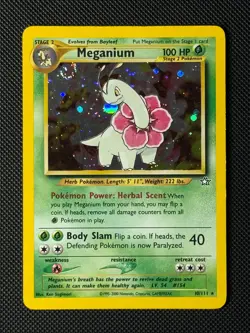 Pokemon Cards Meganium 10/111 Neo Genesis Holo Rare MP - Image 1