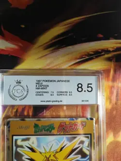 Pokemon Card Zapdos Meiji Promo 1997 Holo Foil Vintage Rare Japanese PGS PSA 8.5 - Image 4