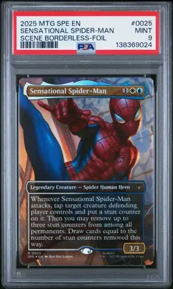 2025 MTG MARVEL'S SPIDER-MAN ETERNAL #0025 SENSATIONAL SPIDER-MAN PSA 9 - Image 1