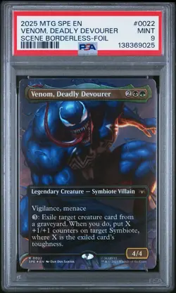 2025 MTG MARVEL'S SPIDER-MAN ETERNAL #0022 VENOM, DEADLY DEVOURER PSA 9 - Image 1