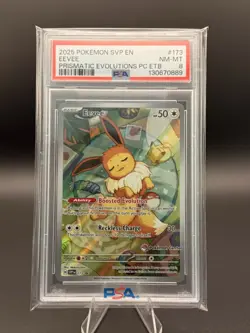 Pokemon Center PC ETB Promo Eevee #173 Prismatic Evolutions PSA 8 - Image 1