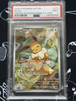 Eevee SVPEN 173 Pokemon Center Stamped Promo Prismatic Evolutions PC ETB PSA 9 - Image 1