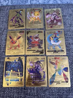 Lot Of 9 Mixed Gold Foil Pokemon Cards - fan art - Image 1