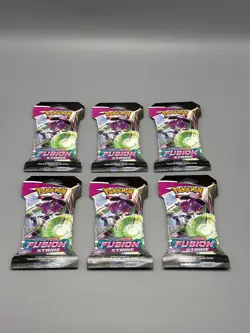 6 x Pokemon TCG: Sword & Shield Fusion Strike Sleeved Booster Pack | Genesect - Image 1