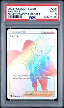 LANCE #206 PSA 9 • 2022 Pokemon SWSH Silver Tempest Secret Gem Mint FA - Image 1