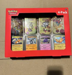 POKEMON TCG SCARLET & VIOLET 151 4 PACK MINI TINS FACTORY SEALED SAMS CLUB BOX E - Image 1