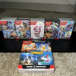 (6) Pokemon Booster Bundle LOT - 151 Paldean Fates Paldea Crown Surging Journey - Image 1