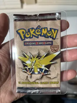 Pokemon TCG Fossil Booster Pack Zapdos Art Factory Sealed - Image 1