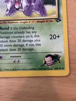 Pokemon TCG Giovanni's Nidorino Gym Challenge 45/132 1st Edition Uncommon 70 HP. - Image 2