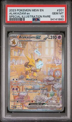 2023 POKEMON MEW EN-151 SPECIAL ILLUSTRATION RARE #201 ALAKAZAM EX PSA 10 - Image 1
