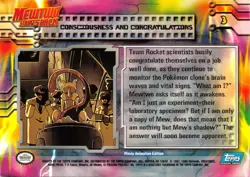 CONSCIOUSNESS & CONGRATULATIONS #3 BLUE LOGO Mewtwo SB TOPPS POKEMON CARD NM/LP - Image 2