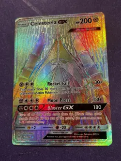 Celesteela-GX Ultra Prism Sun & Moon rainbow 162/156 full art holo secret rar Nm - Image 1