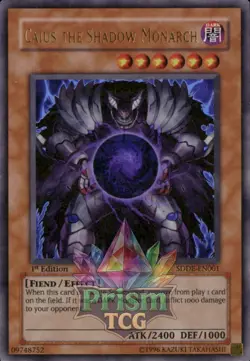 1st ed Caius the Shadow Monarch ultra rare SDDE-EN001 Yugioh - Image 1