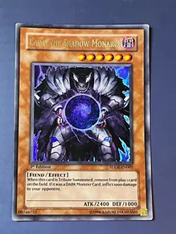 Yugioh Caius the Shadow Monarch SDDE-EN001 Ultra Rare 1st Edition MP/HP - Image 1