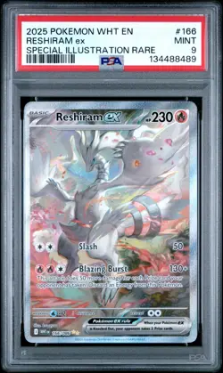 Reshiram EX Sir #166/086 White Flare PSA 9 Mint Pokemon Card - Image 1