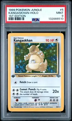 1999 POKEMON JUNGLE 1ST EDITION #5 KANGASKHAN-HOLO PSA 9 - Image 1