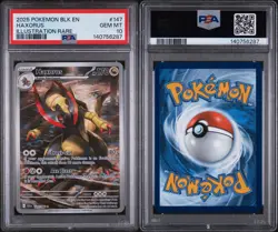 2025 POKEMON BLK EN-BLACK BOLT ILLUSTRATION RARE #147 HAXORUS PSA 10 - Image 3