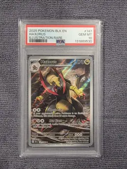 PSA 10 Haxorus 147/086 Pokemon Black Bolt BLK EN Illustration Rare 2025 GEM MINT - Image 1
