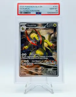 2025 POKEMON BLACK BOLT HAXORUS ILLUSTRATION RARE 147/086 PSA 10 - Image 1