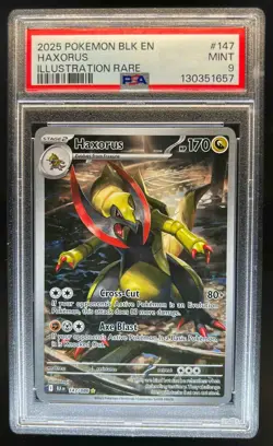 2025 Pokemon SV Black Bolt BLK EN Haxorus Illustration Rare #147/086 PSA 9 - Image 1