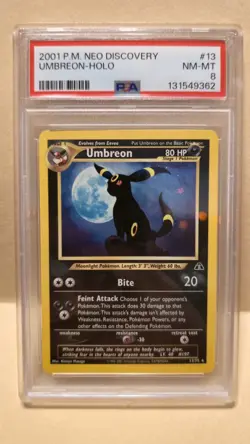 Pokemon TCG Umbreon 13/75 Holo Rare Card PSA 8 NM-MT 2001 Neo Discovery (Descr.) - Image 1