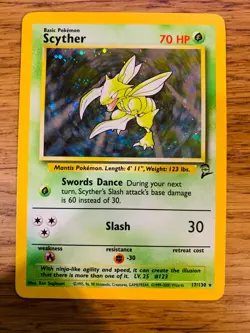 Scyther (17/130) Holo Base Set 2 Pokemon Card! FAST & FREE P&P! - Image 2