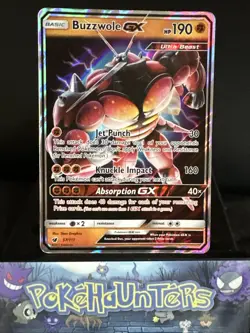 Pokemon Card Buzzwole GX 57/111 Crimson Invasion Ultra Rare Played - Image 1