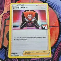 Boss's Orders 058/072 HOLO FOIL Prize Pack Series Stamp Pokemon Card - Image 1