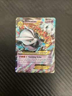 Pokemon M Mega Mewtwo EX Ultra Rare Holo TCG Card 63/162 LP - Image 1