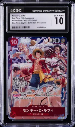 2024 ONE PIECE JPN PROMO CARDS #ST10-006 MONKEY D. LUFFY CGC 10 GEM MINT - Image 1