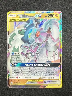 Pokemon Cards Arceus & Dialga & Palkia-GX 156/236 Cosmic Eclipse Holo Rare GX - Image 1