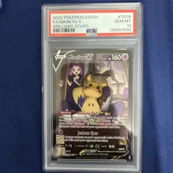 PSA 10 GEM MINT Mimikyu V TG16 Brilliant Stars Trainer Gallery 2022 Pokemon Card - Image 3