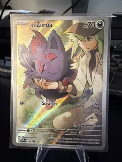 Pokemon TCG Zorua 189 Journey Together Promo Pokemon Center Card - Image 1